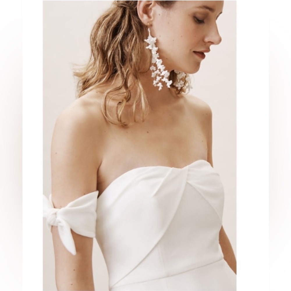 Watters White Off-Shoulder A-Line Wedding Dress - Picture 2 of 8